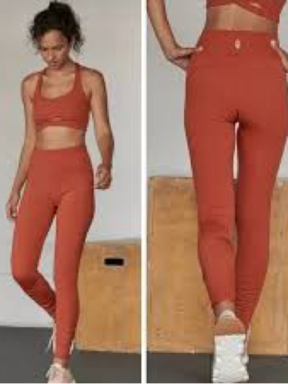 FP Movement by Free People High-Rise Leggings in Rust Orange
